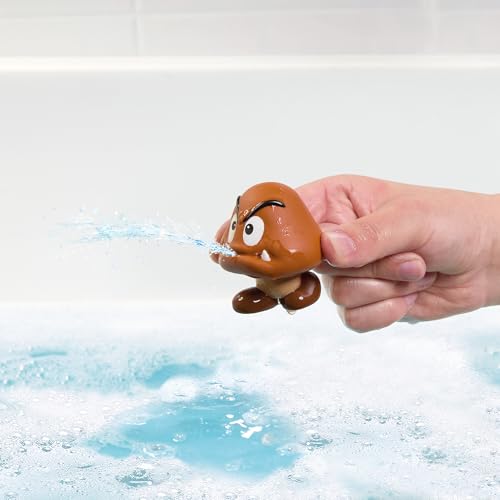 My Mario Jouets de Bain Gicleurs Mario et Goomba, Jouet de Bain Bébé à Presser, Figurines d Eau Enfant, Jeu d'eau Interactif, Jouet Éducatif Dès 2 Ans