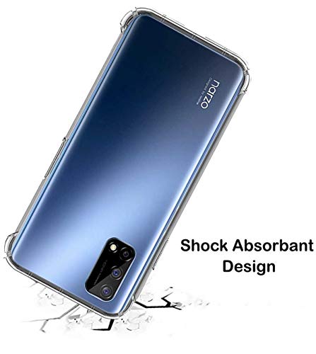 Image of Soft Flexible Silicone Back Cover for Realme Narzo 30 Pro 5G, TPU Case + Screen Guard