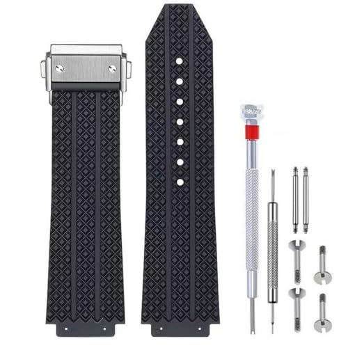 Cirtrar Rubber Silicone Watch Band Strap Compatible with Hublot 19mm*25mm*22mm Big Bang Watch Strap