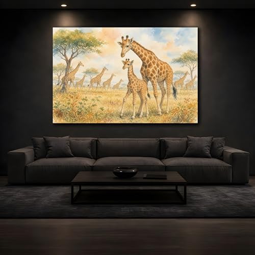 Toile canevas girafe de qualité supérieure avec châssis de 3cm