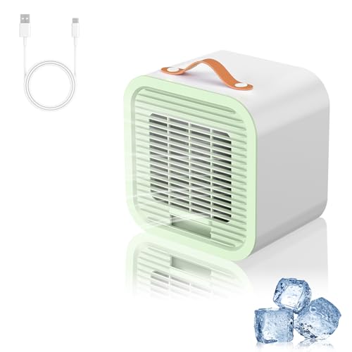 HyAdierTech Mini Condizionatore Portatile, 2 in 1 Ventilatore Raffrescatore Ad Acqua,Ventilatore USB...