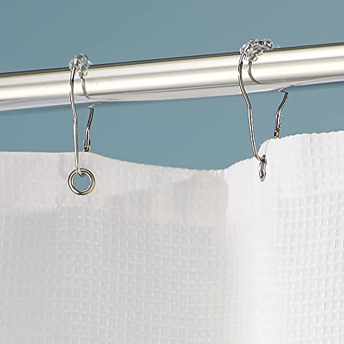 mDesign Long, Polyester/Cotton Blend Machine Washable Fabric Shower Curtain with Waffle Weave and Rust-Resistant Metal Grommets for Bathroom Showers and Bathtubs, 72
