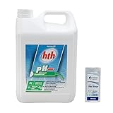 HTH pH Moins Liquide 15% - 5L | Correcteur de pH Liquide - Baisse Le pH + 10 Tests HPS OFFERTS 6 en 1