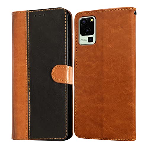 Image of Flip Cover Back Case for Lava Blaze 5G | Premium Leather Finish | Inbuilt Pockets & Stand | Flip Cover Back Case for Lava Blaze 5G (CamelBlack)