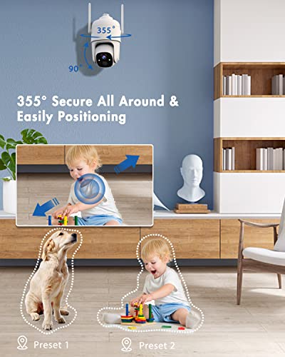 Mubilife 2K Wireless Security Camera, 360° Pan Tilt Outdoor Cameras For Home Security, Battery Powered, Ip66 Waterproof, Ai Motion Detection, Color Night Vision, Siren & Spotlight, 2.4G Wifi #TOP1
