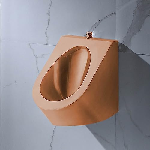 OTQEFTN Wall-Mounted Men's Flushing Urinal, 304 Stainless Steel Induction Adult Urinal Commercial Bathroom Toilet Urinal, Anti-Odor Anti-Clog Toilet Urine Diverter, Male Sanitary