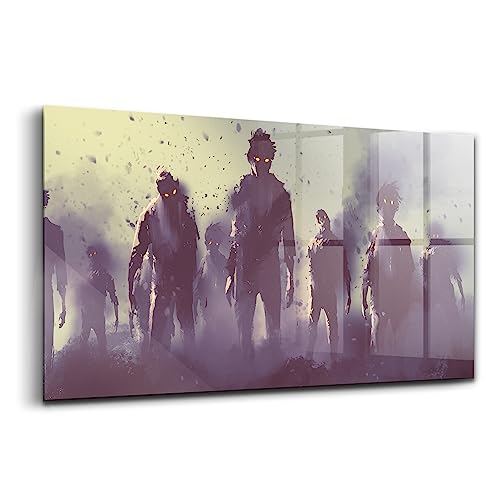 Peinture murale en verre d'art zombies Wallfluent pour salon ambiance Halloween