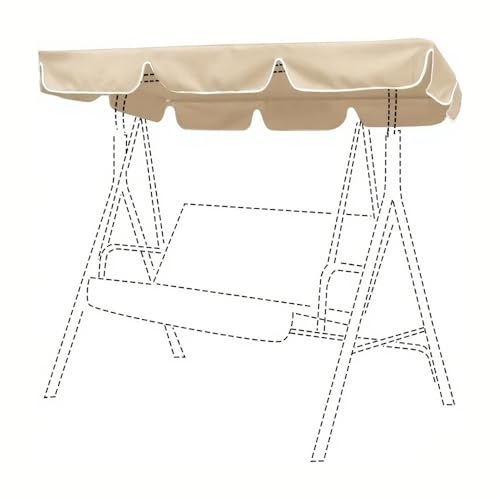 Auvent de rechange universel pour balançoire Hollywood - Imperméable - Protection UV - Convient pour 190 x 132 cm, 195 x 125 cm, 164 x 114 cm, beige
