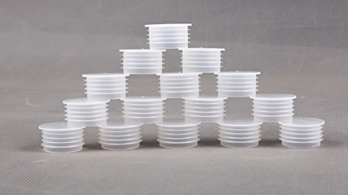 SummitLink Pack of 15 Non-Slip Pool Fence Hole Cover Deck Patio Ground Caps White Clear with Thread