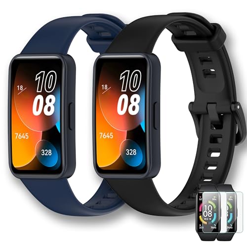 Lista de huawei band funciones los mejores 10. 46 YFmyKoyosa 4PCS 2 Correas de Silicona Compatible con Huawei Band 10/Band 9/Band 8 con 2 Micas Protectores de Pantalla, Correas Deportiva de Repuesto Compatible con Huawei Band 8 9...