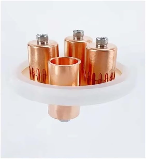 3" Red Copper Bubble Plate Set - 1 Long Cap + 3 Short Caps + 1 Plate + 1 Double Card Slot Gasket | Food-Grade Copper for 3" Distillation Column (Home Brewing/Food & Beverage Use)