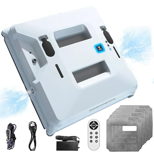 Robot De Limpieza De Ventanas-Doble Rociador Agua, Robot Limpiador Ventanas Cuadrado 3000pa-Control Remoto, Aspirador De Ventanas Inteligente Para Ventanas Gran Altura Interiores Exteriores,White Robot De Limpieza De Ventanas-Doble Rociador Agua, Robot Limpiador Ventanas Cuadrado 3000pa-Control Remoto, Aspirador De Ventanas Inteligente Para Ventanas Gran Altura Interiores Exteriores,White