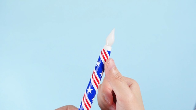 Image of Aurelema 6 Pcs 4th of July LED Flameless Candle Set 250th Anniversary Patriotic Taper Candles Battery Operated with Remote American USA Flag Bow Candles for Independence Day Decor Party Favors