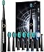Electric Toothbrush, Sonic Toothbrushes with 8 Brush Heads 40000 VPM 5 Modes, Sonic Toothbrushes Fast Charge 4 Hours Last 30 Days (Black)