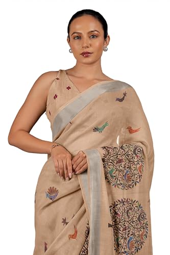 Image of MIRCHI FASHION Saree for Woman Cotton Blend Printed | Traditional Ethnic Sari for Ceremonial Use and Farewell with Blouse Piece