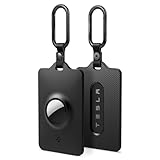 Spigen Air Fit Key Card Holder for Tesla with AirTag Slot | Scratch-Resistant | 2 Pack [2 Card Holders + 2 Carabiners + 4 Protective Films] | for AirTag 2nd Generation (AirTag Not Included)