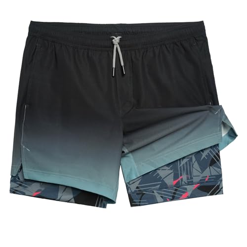 Image of maamgic Mens Workout Shorts 2 in 1 Stretch 5 inch / 7 inch Gym Shorts Running Shorts with Compression Liner Zip Pocket