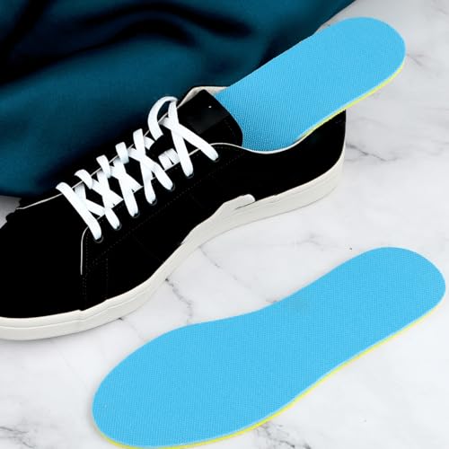 Image of Ptwola 2 Pairs Kids Memory Foam Shoe Insoles Cuttable Comfort Arch Support Insert Shock Absorption Cushioning Children Replacement Shoe Sole(Blue+Grey)