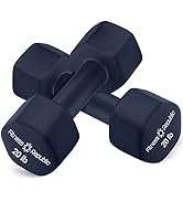 Fitness Republic Neoprene Dumbbell Set of 2, Non-Slip, Hex Shape, Free Weights Set for Muscle Ton...
