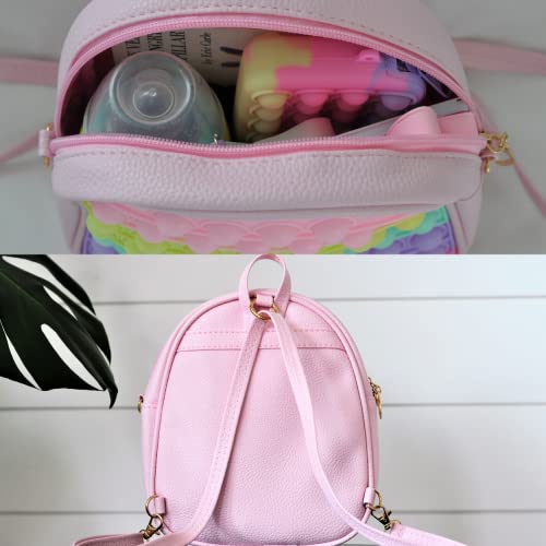 Jazd Pop Fidget Backpack For Girls With Pop It Notebook, Pencil Case, Keychain - Pop It Purse Set - Fidget Toy Bag - Pop School Supplies - Pop Its Party Favor - Unicorn Birthday Gift (Rainbow) #TOP6