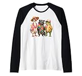 Summer Squad Funny Vacation Goose Raccoon Frog Ice Cream Raglan Baseball Tee