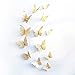 Produktbild New 12 Gold 3D Schmetterling Wand Aufkleber art Aufkleber Zuhause Zimmer Dekorationen Decor (Gold  3)