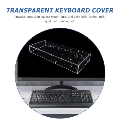 Cubierta para teclado de ordenador, protector acrílico antipolvo transparente de 49cm 3