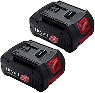 Powerextra 2 Pack BAT609 Battery 18V 5.5Ah Lithium-ion Replacement Battery Pack Work with Bosch BAT609 BAT610G BAT618G BAT619 BAT621 BAT620 Cordless Power Tools with LED Indicator