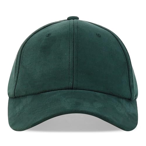 Image of Trendy Apparel Shop Plain Faux Suede Leather Adjustable Structured Baseball Cap