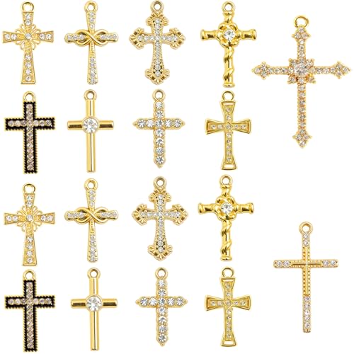 Image of stino Rhinestone Charms for Jewelry Making, Metal Pendants for Necklace Bracelet Earrings