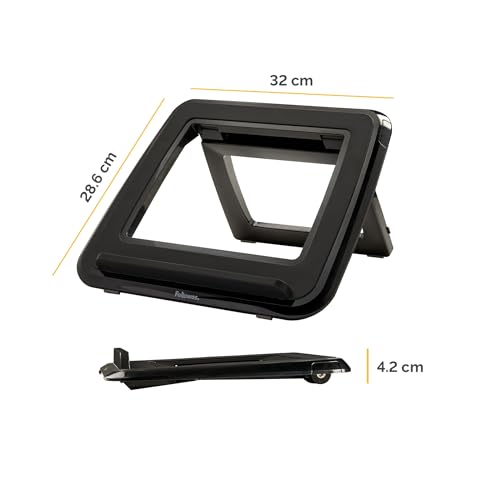 Fellowes Everyday Laptop Stand for Desk - Adjustable Laptop Riser for the Home, Office & Hybrid working - Portable Laptop Stand with 7 Height Adjustments - Max Monitor Size 17", Max Weight 4kg - Black - Image 3