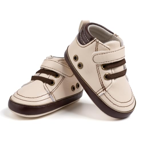 Image of CENCIRILY Baby Boys Girls High Top Sneakers Soft Soles Anti Skid Infant Ankle Shoes Toddler Prewalker First Walking Crib Shoes