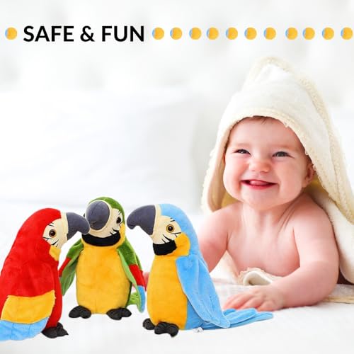 MAGIC SELECT Loro de Peluche Parlante Que Repite Sonidos y con Canciones en Varios Idiomas. Juguete Interactivo, Regalo para Niños y Bebés. Bateria Recargable USB. - imagen 5
