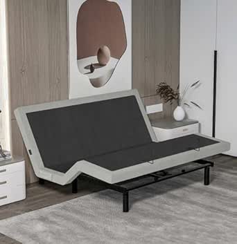 King Adjustable Bed Base with Dual Massage, USB Ports, Zero Gravity, Underbed Light, Wireless Remote, Zero Clearance, Anti Snore, Memory Positions