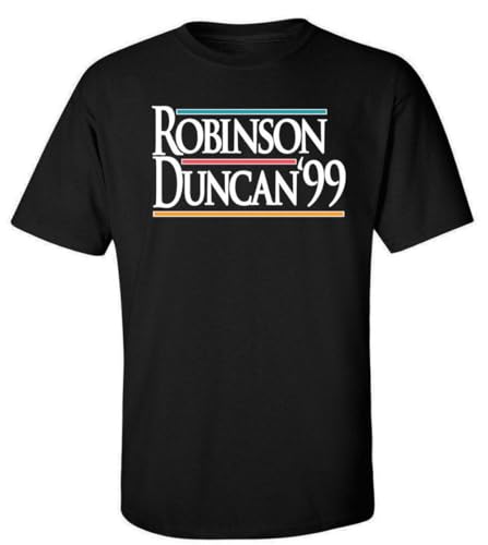 David Robinson Tim Duncan San Antonio 1999 Shirt T-Shirt Adult Large Black