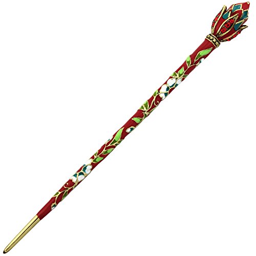 YOY Fashion Hair Decor Chinese Traditional Style Women Girls Hair Stick Hairpin Hair Making Accessory with Lotus,Red