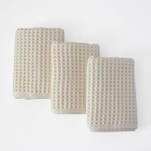 PÜSKÜL Waffle Kitchen Towels - Premium 100% Turkish Organic Cotto...