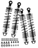 RCMYou RC Shocks Absorber Upgrades Part for 1/10 Lasernut U4, Tenacity DB Pro,TENACITY TT Pro 4WD SCT,4PCS Aluminum Front Rear Big Bore RC Shocks Damper,90mm 100mm Metal Hop Ups,#LOS233011,Silver