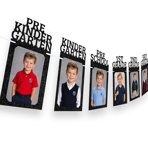 Image of KatchOn, Felt K-12 Graduation Photo Banner 5x7 - Photo Cards 12+6 | Grad Banner 2026 Personalized | Kindergarten Grad Backdrop | Graduation Decorations 2026