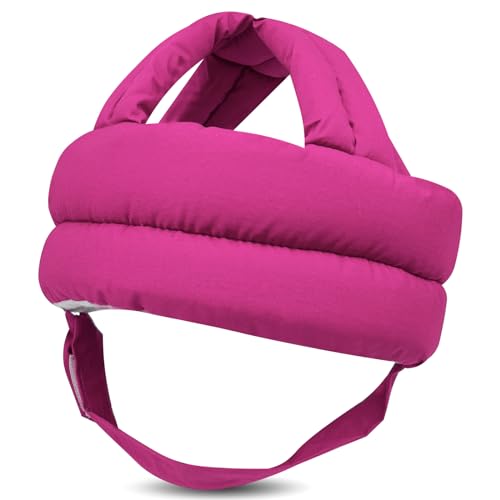 Image of Baby Head Protector Baby Helmet for Crawling Walking, No Bumps Safety Head Adjustable Protective Cap for Walking, Playing (Rose Red)