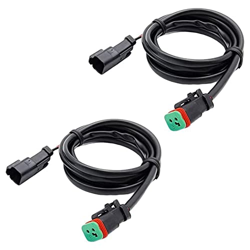 dieyyuca 2 Lead 4 en 1 Alemán Dual Outputs DT DTM Female Connector Socket Adapters for LED Fog Light LED Pod Lights LED Light Bar