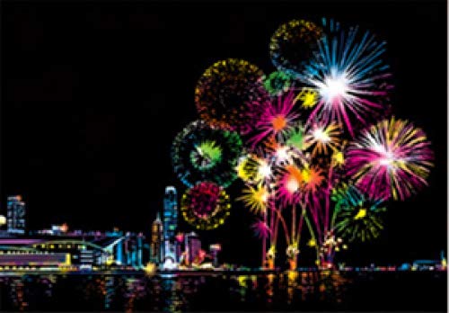 Preisvergleich Produktbild Prinbag Hölzernes helles Feuerwerk Laterne Schlossstadt Gebäude Puzzle Erwachsene Spielzeug Kinder Kinder Spiele Lernspielzeug Geschenke-500Teile