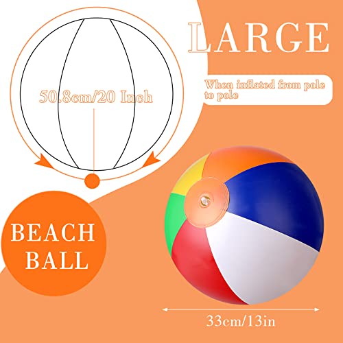 Abeillo Wasserball Aufblasbar, 2 Stück Bunt Strandball Aufblasbare Wasserbälle, 13 Zoll Inflatable Strandbälle, Schwimmball, Wasserball für Beach Balls Pool Party - Kinder und Erwachsene