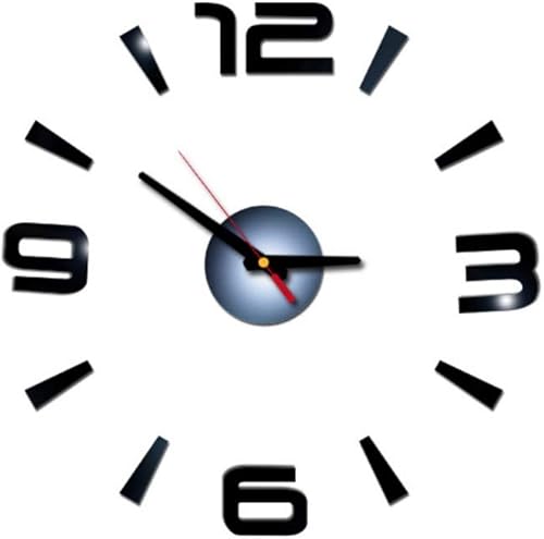 Miniatura 7 de Forart - Reloj de pared grande para bricolaje, moderno reloj de pared 3D sin marco, números árabes, kit de decoración de pared adhesivo para