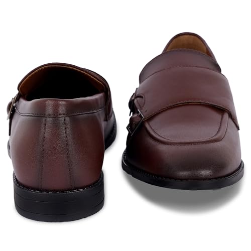 Image of LOUIS STITCH Double Monk Strap Shoes for Men | Slip-on Monk Style | Office Shoes for Men | Formal Shoe for Men Ideal for Business, Casual, Parties (LSRG FMBB)