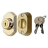 Ideal Security Model 703 Keyed Deadbolt for Storm and Screen Doors, Bright Brass