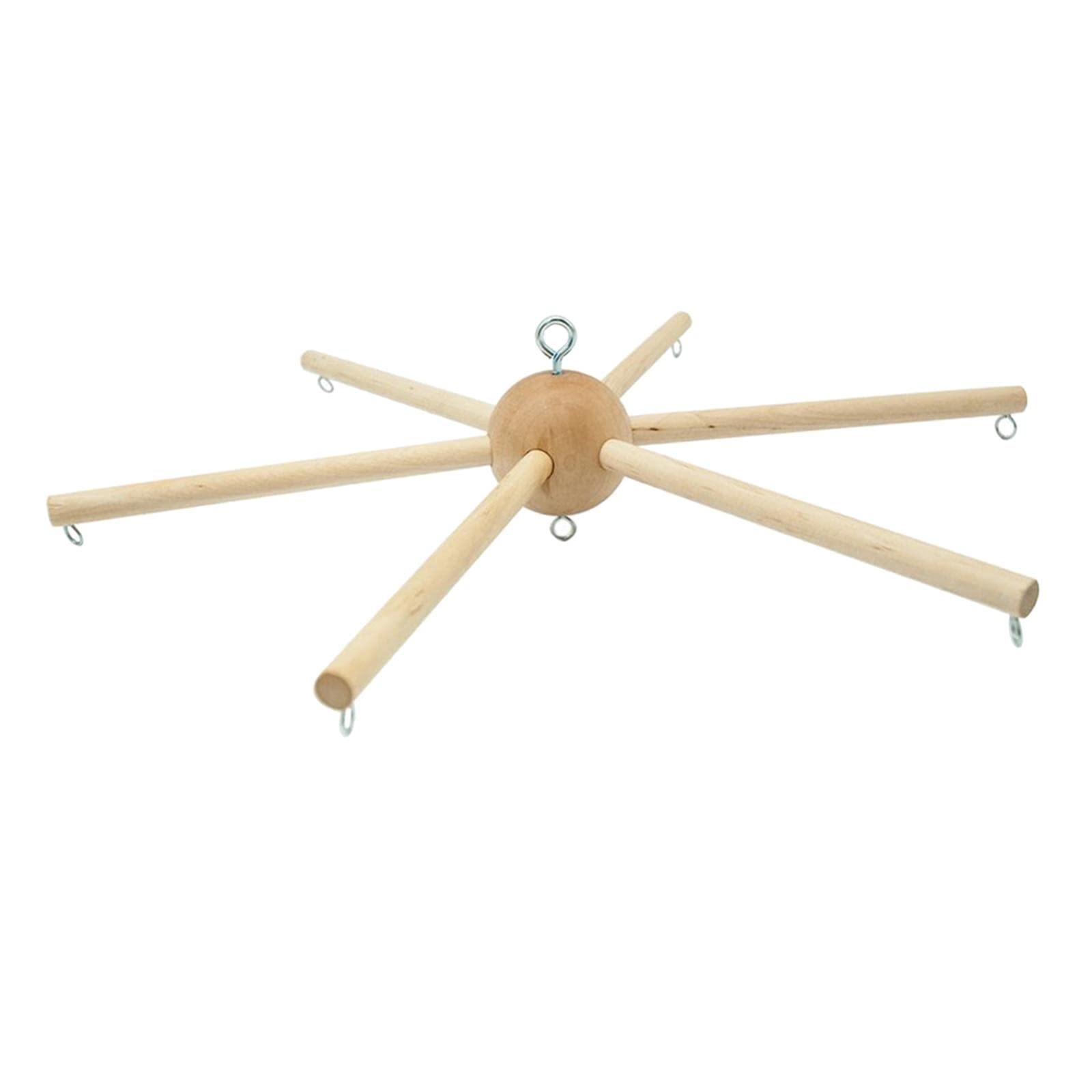 Perfeclan Wooden Mobile Frame Kit Decorative Equipment Creative DIY Wind Chime Crafts Hanger Frame Hanger for Baby Home Crib Wall Hanging Balcony