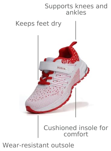 Image of KUBUA Kids Sneakers Lightweight Boys Girls Tennis Shoes | Breathable, Comfortable, Non Slip, Easy to Put On, Running, Walking, Gym, School, Daily Play, Toddler