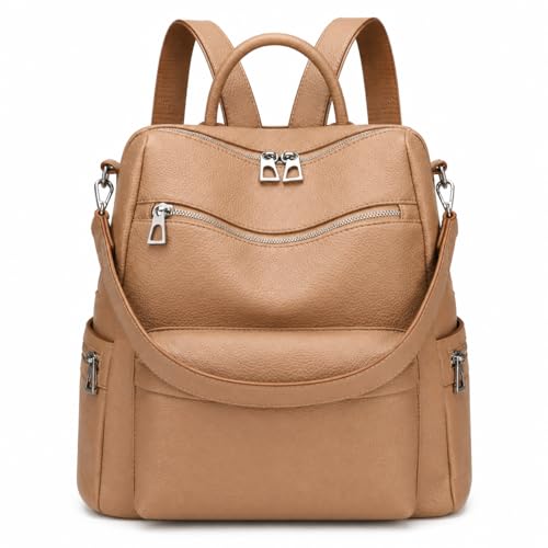 Image of Leather Backpack for Women | Large Capacity | College and Office use | PU Leather | shoulder bag for Ladies,
