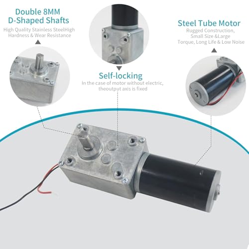 Samfox Getriebemotor - DC 12V 200 Rpm Permanent Magnet Worm Turbo-Getriebemotor Getriebemotor